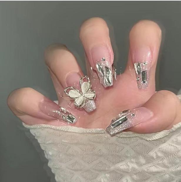 

Sparkling Diamond Butterfly Nail Art - High-End, Sexy, Fairy Ballerina Style Nails