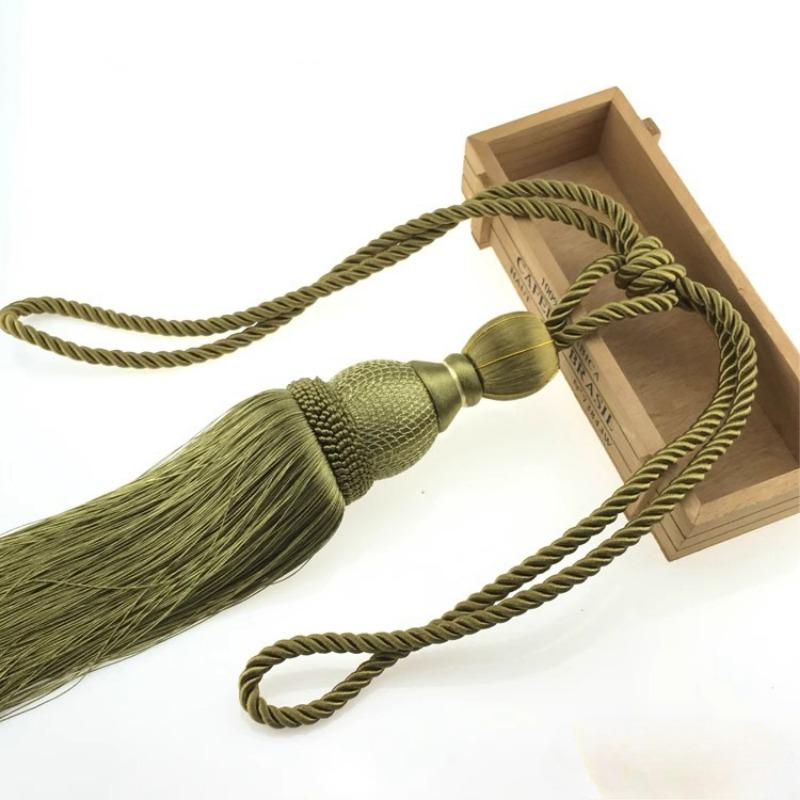 

Галстуки для штор Золотая проволока Теннисные шторы Подвесные шары Подвесные шары Веревка Галстук-кисточка Шары 1PC зелёный