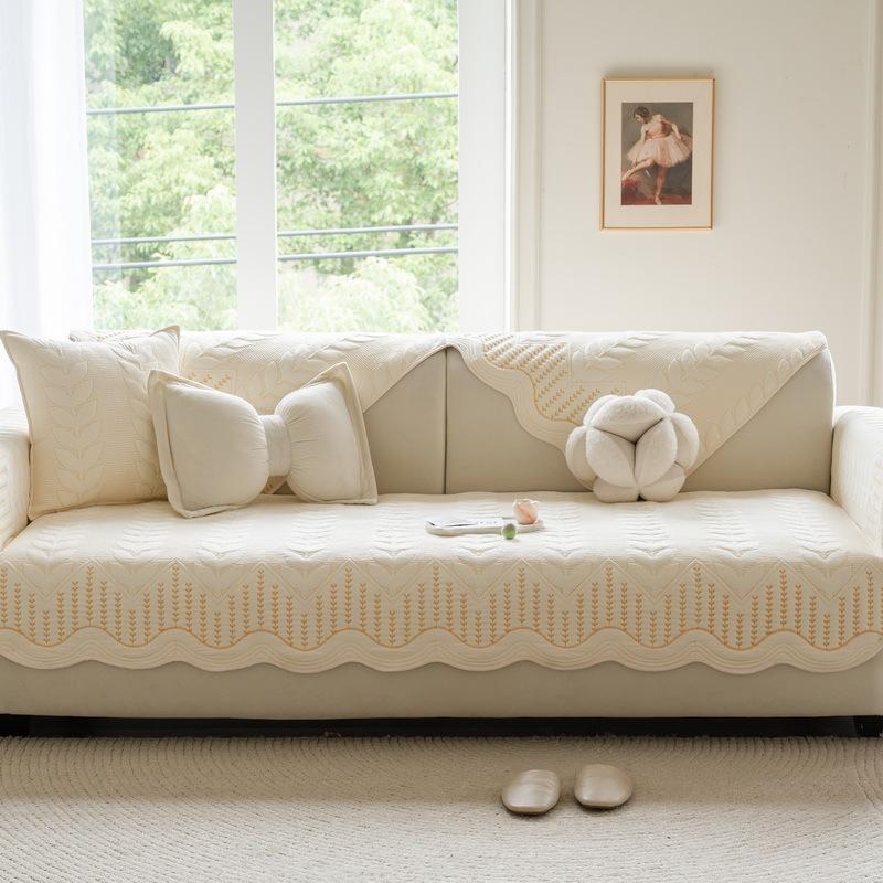 Cream Wind Four-Season Sofa Cushion Fabric Four-Season Universal  New Pure Cotton Seat Cushion Sub-Cover Cloth Towel Non-Slip Cover