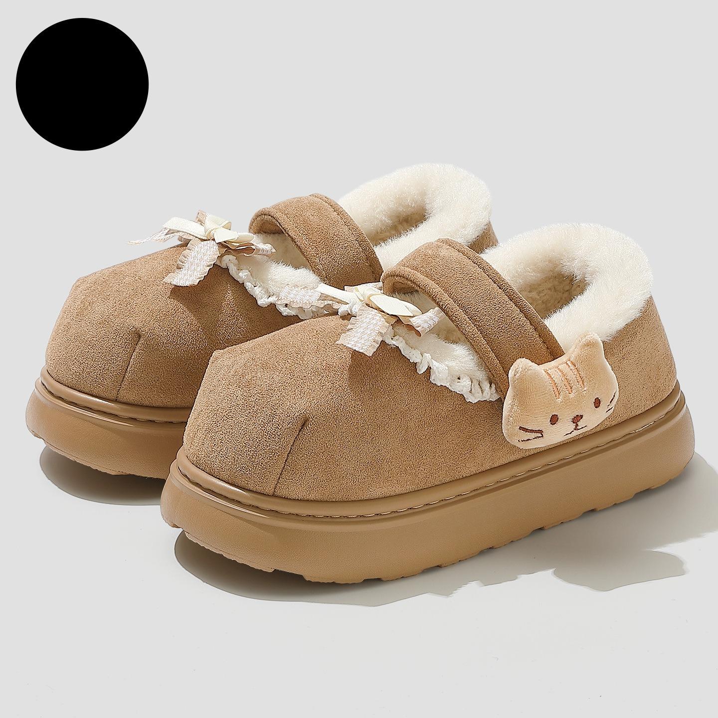 

Cotton Shoes Women s Autumn Winter New Indoor Cute Thicken Plush Shoes Lightweight Comfortable Non Slip Outdoor Warm Shoes 36 светло-коричневого