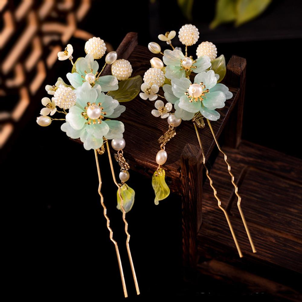 Ancient Floral Hair Stick Tassel Hanfu Headwear Retro Tang Dynasty Hairpin Women