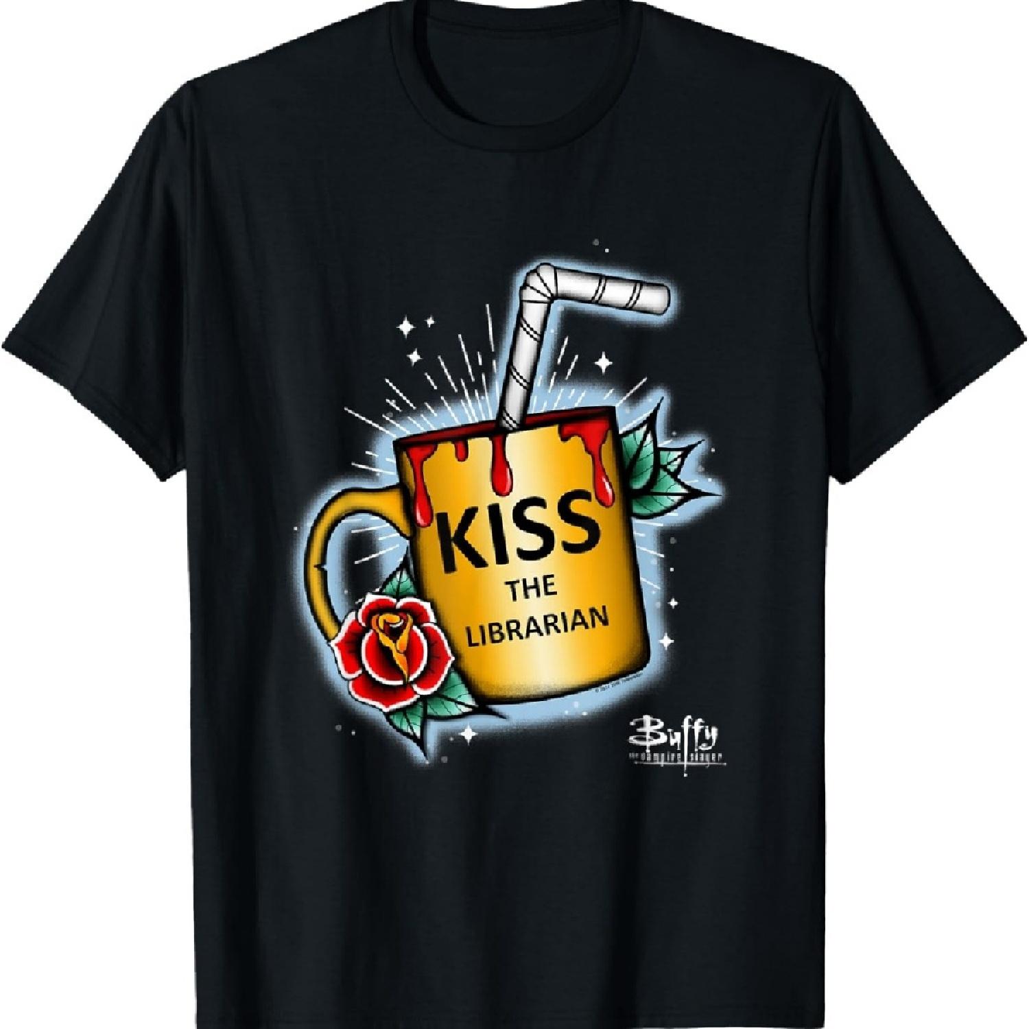

Buffy The Vampire Slayer Kiss The Librarian Vintage Tattoo T-Shirt S