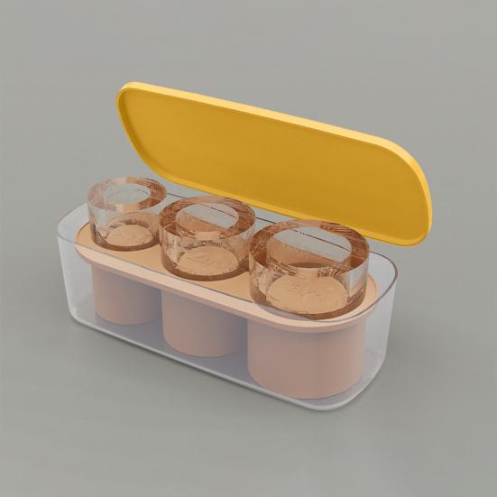 Eiswürfelschale, leicht zu entformende Eiswürfelform aus Silikon mit Deckel, zylinderförmige Eisschale für Becher mit 30–40 Unzen