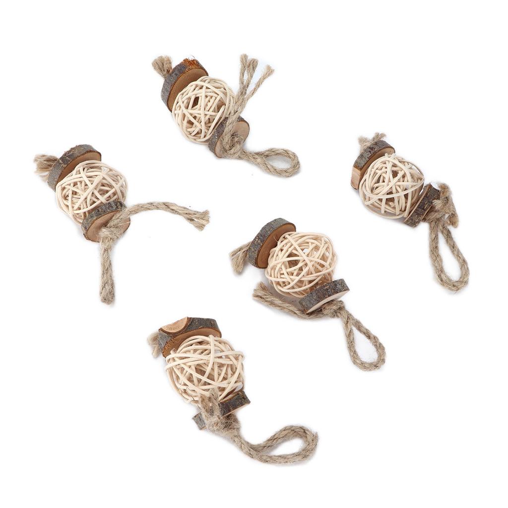 Bird Sepak Takraw Balls Toy Applewood Pet Bitten Rattan Ball for Hamster Birds Rabbits Parrots