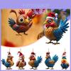 Kreative Acryl-Hühner-Serie: Weihnachtsbaumschmuck im Cartoon-Stil für festliche Dekoration
