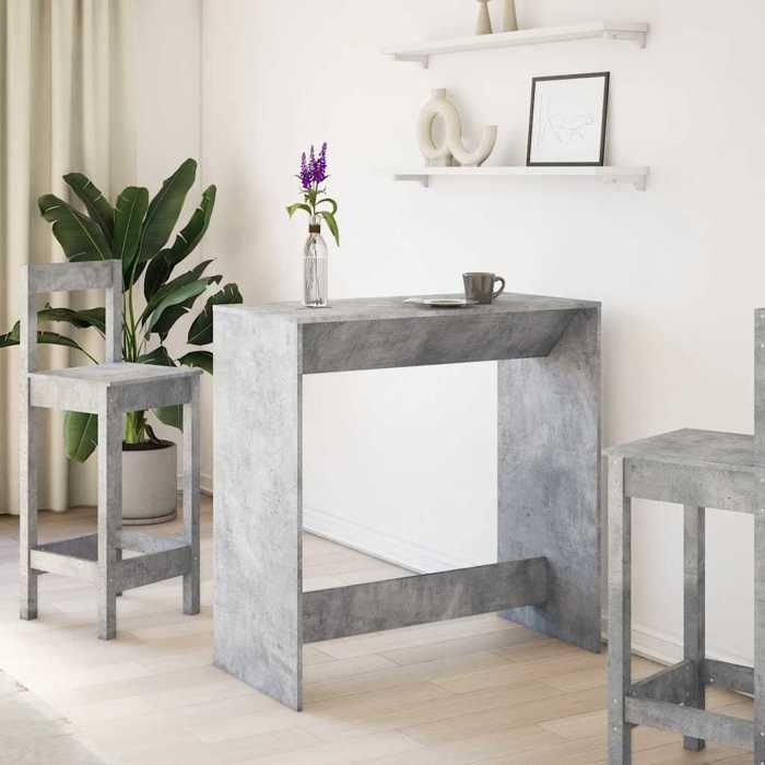 VidaXL Bar Table Concrete Grey 102x50x103.5 Cm Engineered Wood 854430