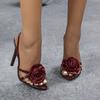 Fashion Summer Design Fashion Flower Women Sandals Sexy Thin High Heels Wedding Party Prom Banquet Stripper Ladies Shoes Heeled Sandals