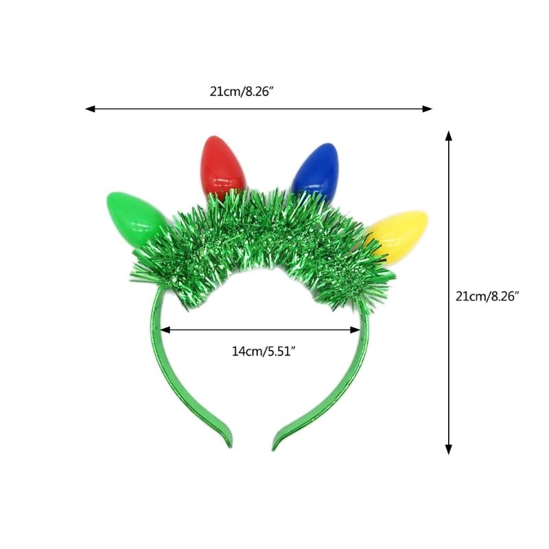 Weihnachts-LED-Glühbirnen-Stirnband Leuchtet im Dunkeln Partyzubehör Leuchtende Kopfbedeckung Haarschmuck für Frauen Mädchen