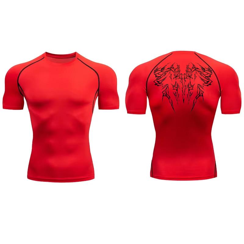 Heren Compressie T-shirt Sportschool Hardlopen Sneldrogend Nauwsluitend Sportkleding Fitness Ademend Casual Trainingsshirt Korte Mouw