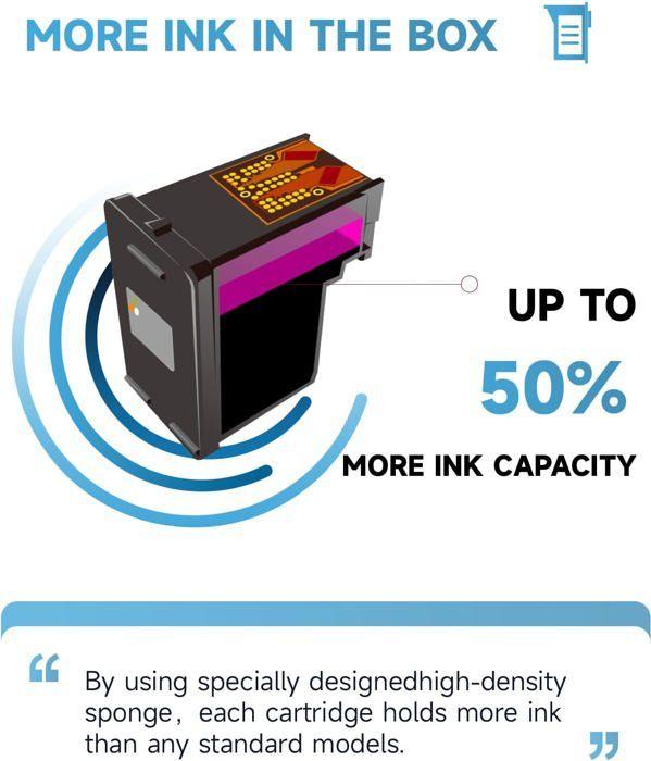 Cartouche d'encre - Inkyeah - 62 XL Noir - Compatible HP - Rendement 750 pages - Accessoire générique