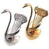 Alloy, Light Luxury Swan Shaped, 6-pack, Fruit Fork, Cute Coffee Spoon, Children's Dessert Fork Spoon Set, Cake Fork