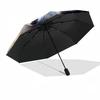 Wolf Family Moonlit Night Automatic Umbrella Compact 8 Rib Lightweight Foldable Design Durable Everyday Carry Umbrella Fashion Lovers
