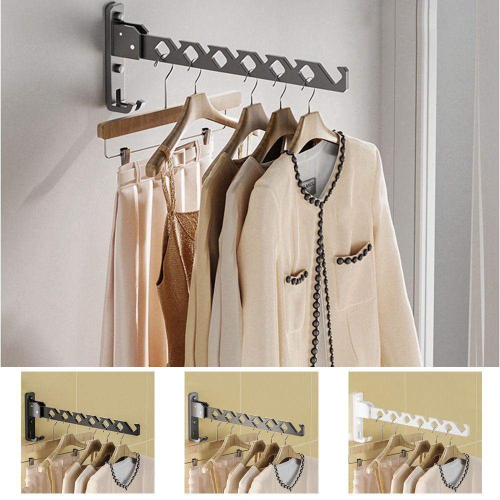 Wall-mounted Adjustable Angle Clothes Hanger Heavy Duty Clothing Organizer  Balcony