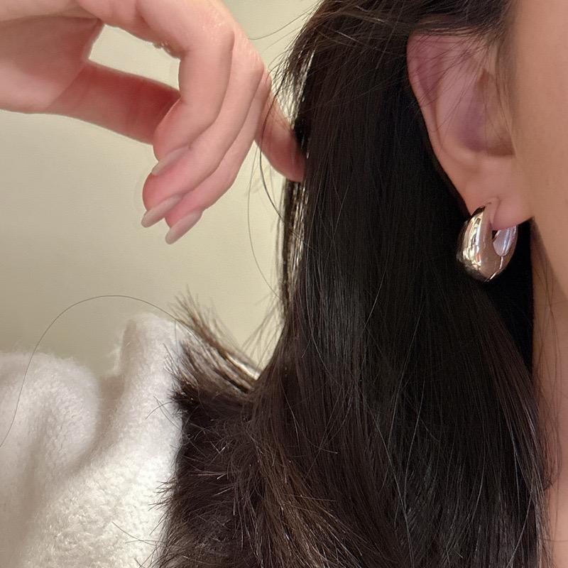 925 Silver Earrings For Women Trendy Simple Circle Handmade Earring Jewelry Prevent Allergy Party Accessories