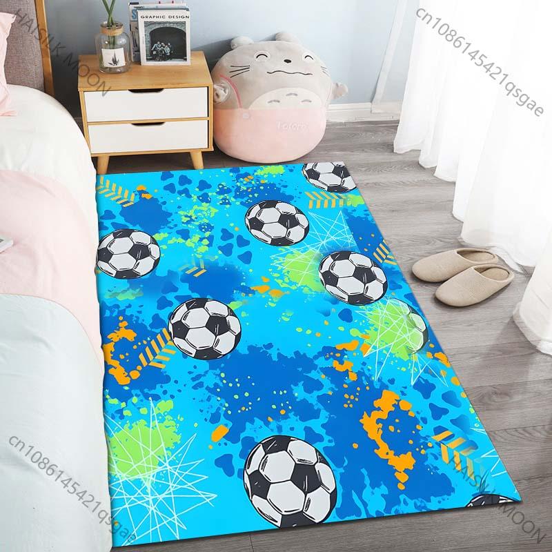 

1PC Football Pattern Carpet for Living Room Bedroom Sofa Home Decor Rus Non-slip Floor Mat Luxury Gift Multiple Sizes 40cm x 60cm