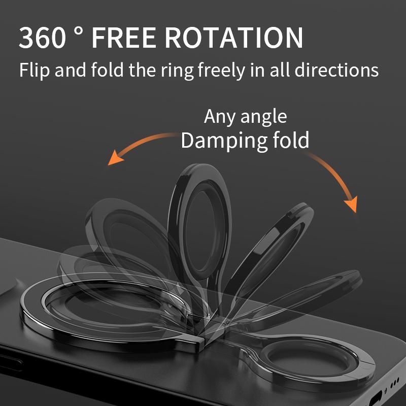 Smart Phone Finger Ring Magnetic Holder for Magsafe Strong Magnet Bracket 360° Rotation Folding Stand for iPhone 16 15 14 Xiaomi
