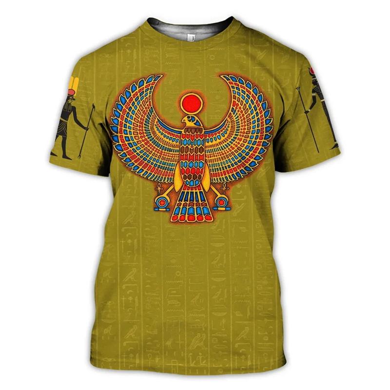 New Summer Unisex Trendy Vintage Pattern T-Shirt Ancient Egypt Symbol 3D Print Harajuku Casual Short Sleeve Plus Size Tops