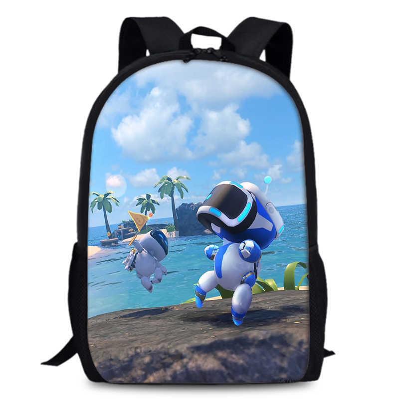 Astro Bot 15 Inch Large Capacity School Backpack Stylish Oxford Cloth Design For Kids