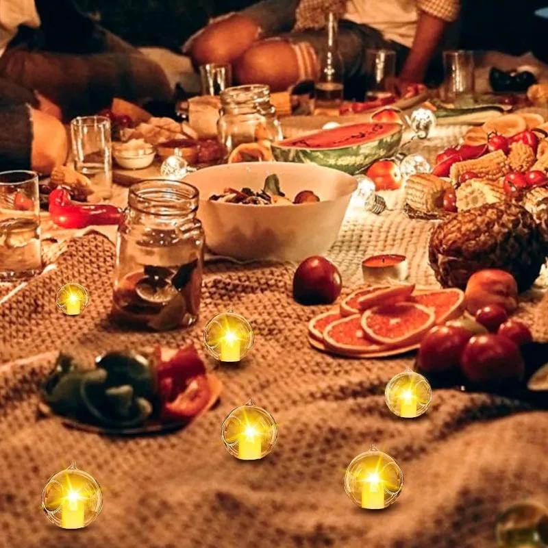 6/8cm Hanging Glass Tealight Holder Globe Glass Orbs Air Plants LED Candle Holders for Wedding Party Decor Indoor Outdoor Garden