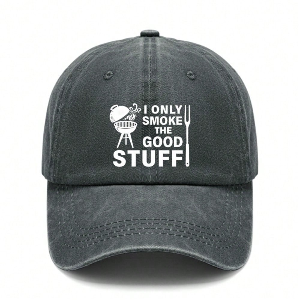 Grill Master Baseball Cap - I Only Smoke The Good Stuff Print Adjustable Unisex Polyester Casual Outdoor Sports Hat For Bbq Lovers Dads Gift