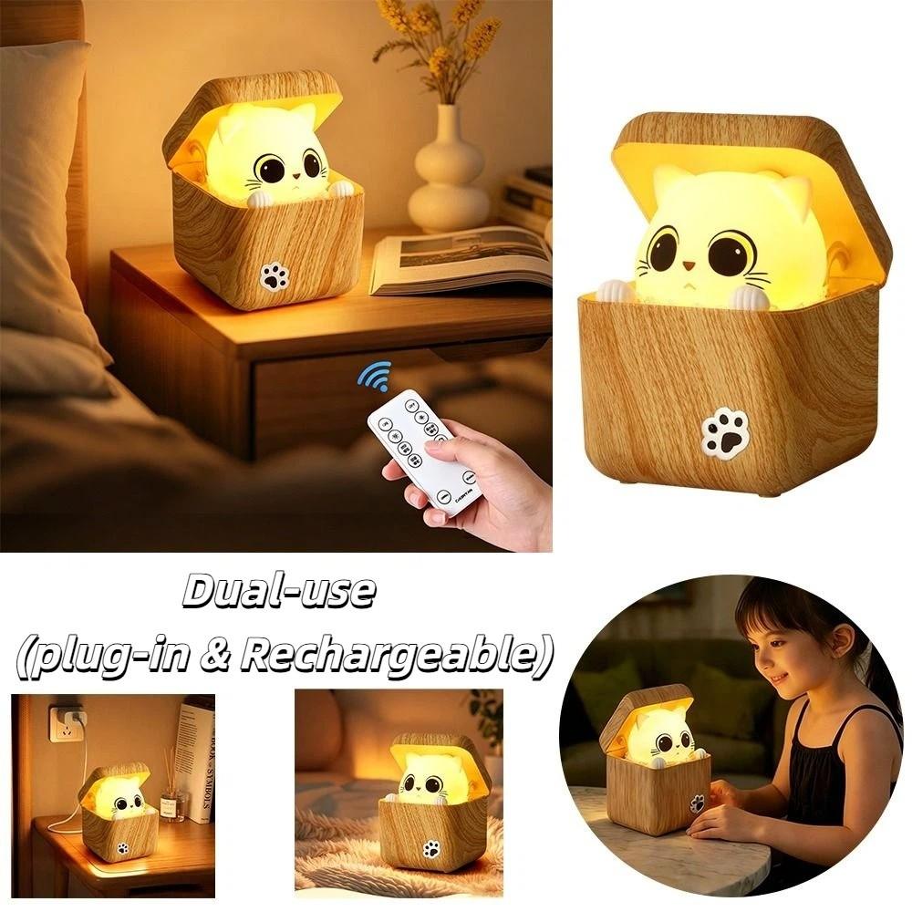 LED Light Cat Night Light 3 Color Modes Voice Activated Smart Desk Lamp Eye Protection Blue Light for 36v/1000mAh 3000mAh