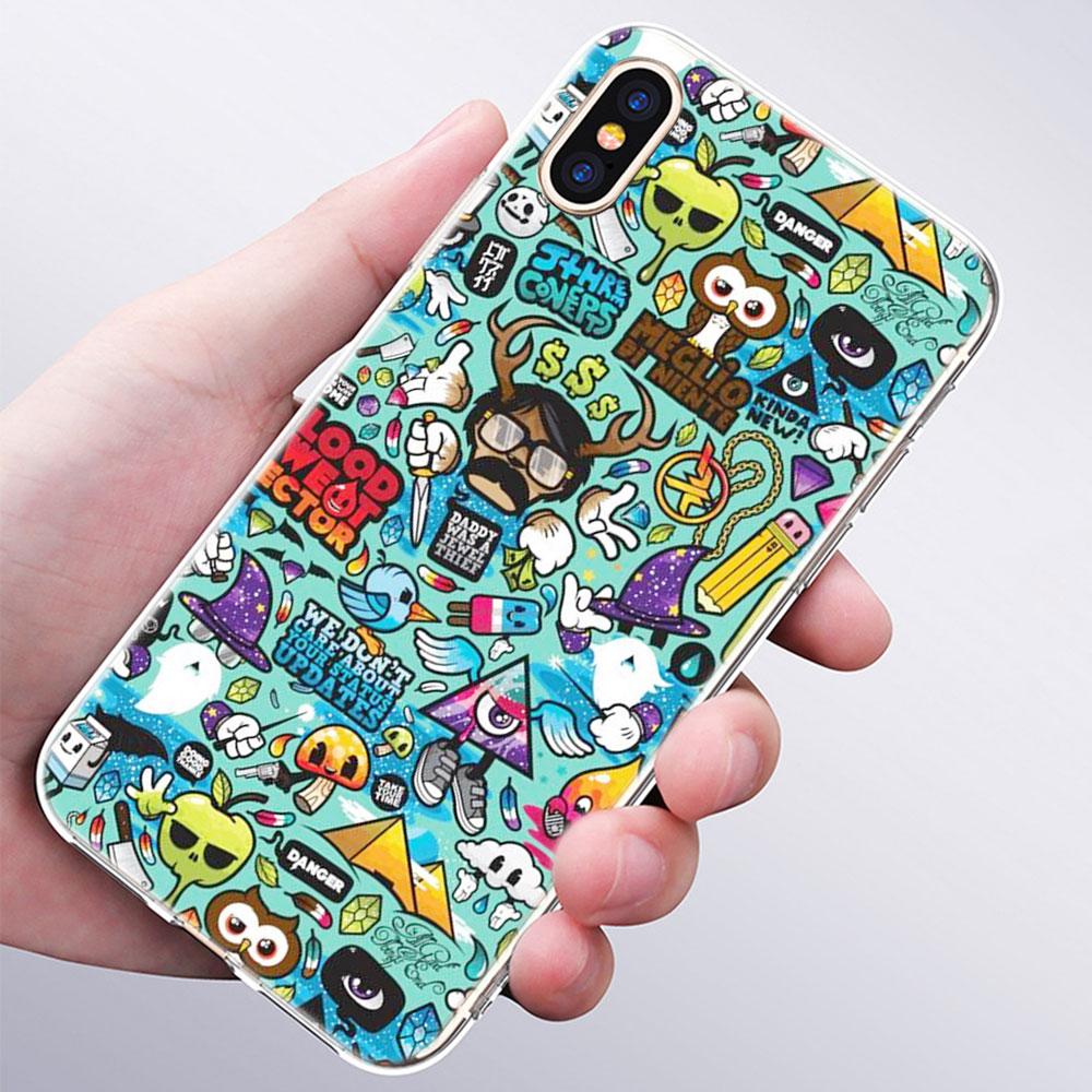 

Роскошный мягкий силиконовый чехол для телефона с милыми мультяшными граффити для Apple iPhone 11 Pro XS Max X XR 6 6S 7 8 Plus 5 5S SE модный чехол iPhone XR