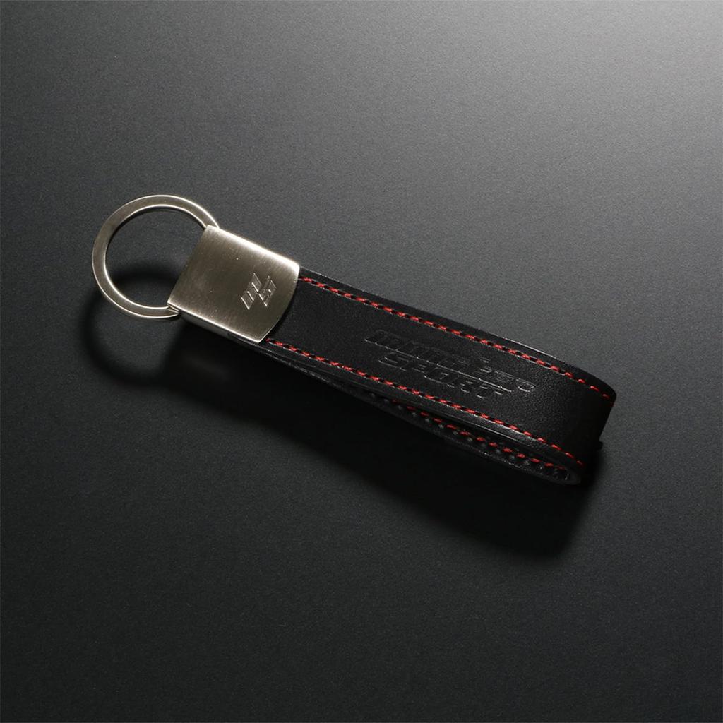 MONSTER SPORT Leather with Presentation Made In Genuine Leather Key Keychain, Black, Box, Japan, (Cowhide Leather), Strap, 992100-0000MK