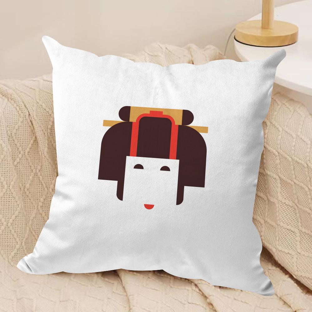 Anime Japan Day Cushion Cover Short plush Doublesided Print Square Throw Pillow Covers Sofa Home Cushion Decor