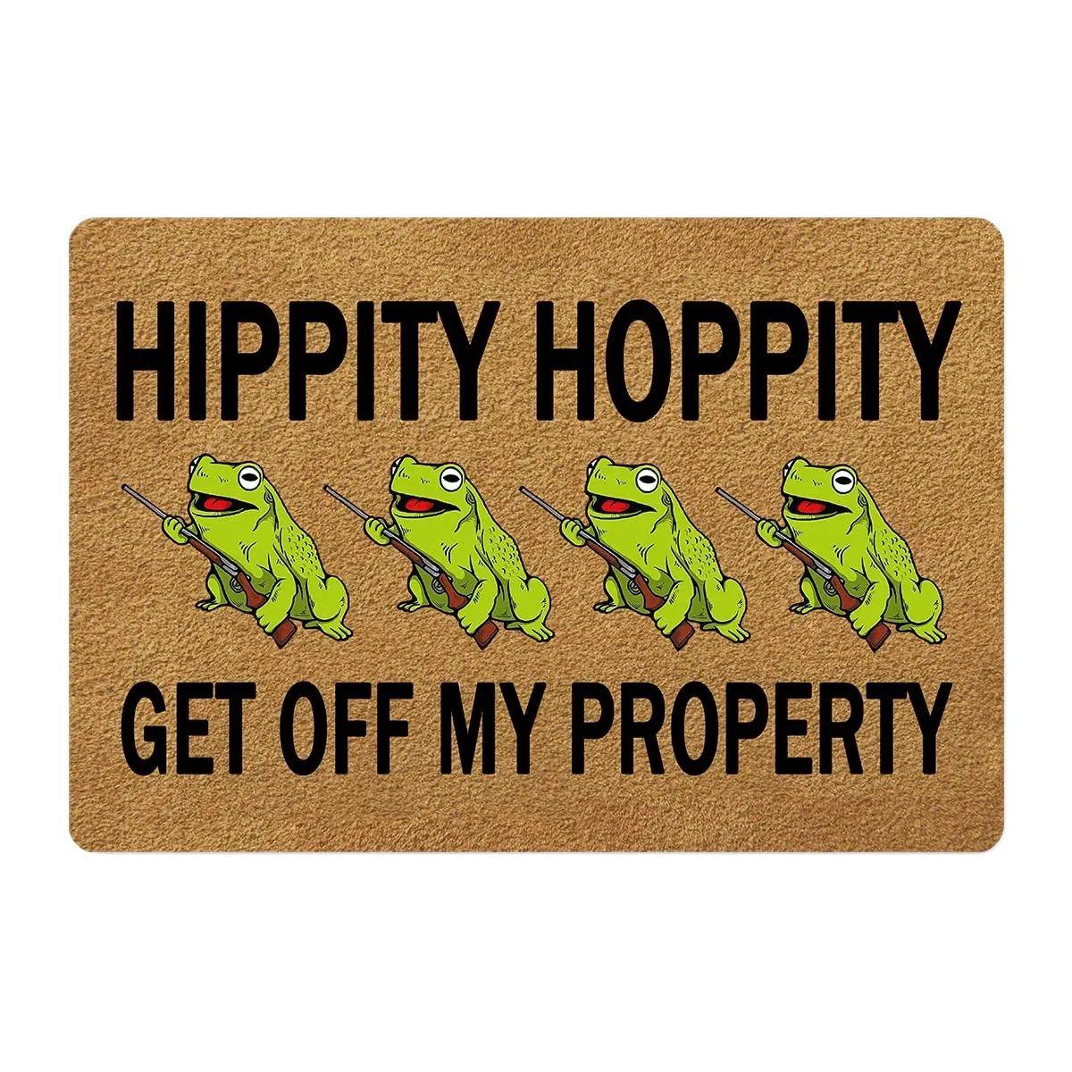 Hippity Hoppity Ga van mijn terrein Deurmat Rubber Badkamer Keukenmat Tuin Garage Deur Vloermat Antislip Tapijt Entree 18x30 Inch groen