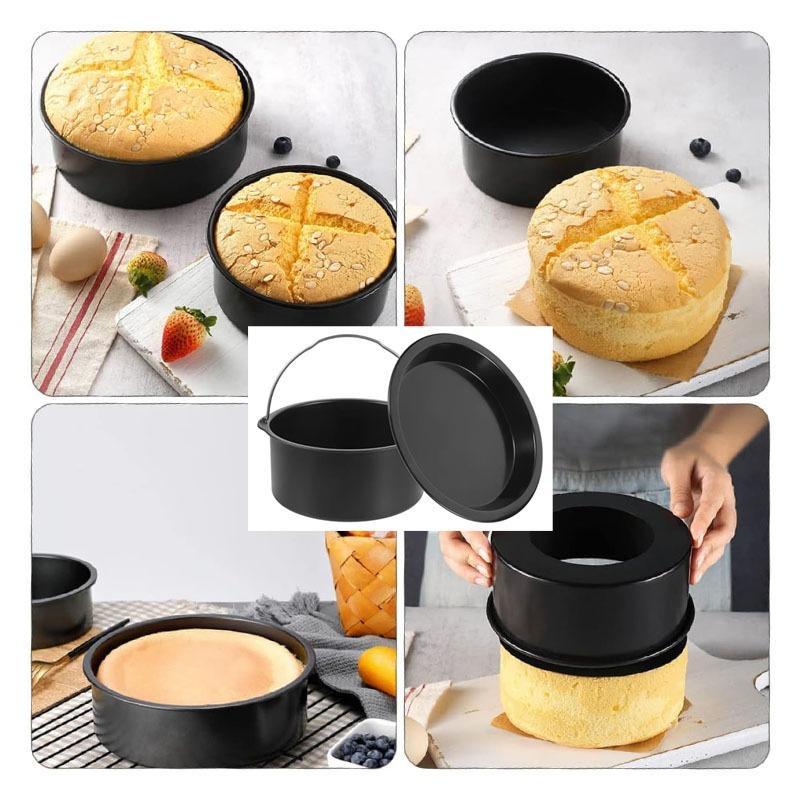 Non Stick Pizza Pan Set for Air Fryer and Oven Cooking Round Cake Baking Pan for Desserts Pizza and More Kitchen Bakeware