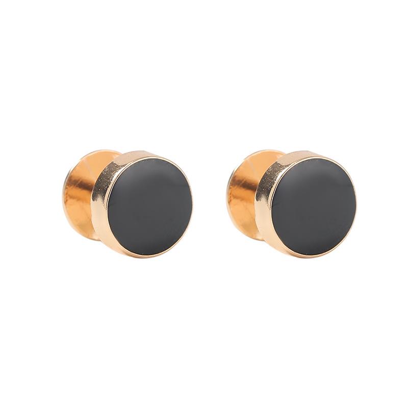 Black Baked Paint Cufflinks & Tuxedo Shirt Studs 8-Piece Set