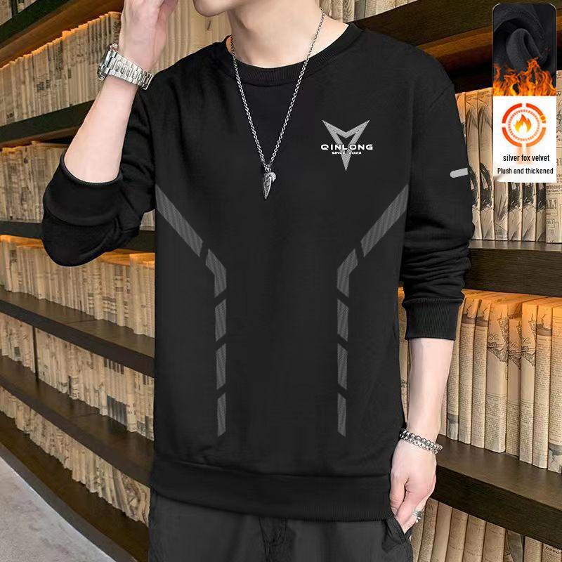 

Fast Shipping: Men s Plus Size Loose Fit Velvet Pullover Hoodie - Autumn/Winter Long Sleeve Round Neck. 4XL (160-180 kg)