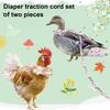Duck Diaper with Leash Mushroom And Leaf Print Poultry Diaper Adjustable Farm Pet Diaper with Bow Knot for Goose Chicken Duck
