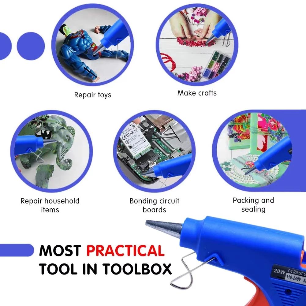 Hot Melt Glue Gun, Multi-color Versatile Glue Gun, Glue Rod DIY Manual High-temperature Hot Melt Gun