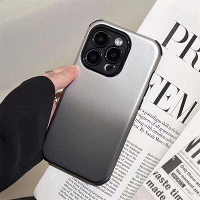 Luxusní Módní Gradientní Kovová Barva Pouzdro na Telefon Pro iPhone 15 Pro Max 14 13 12 11 Pro Nárazuvzdorné Pouzdro se Čtyřmi Rohy