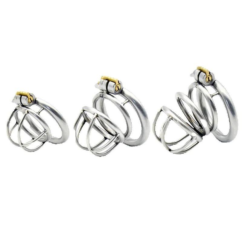 Small Penis Lock Male Steel Cock Cage Chastity Device Penis Ring Erotic Metal Bondage Husband Loyalty Sex Toys For Men