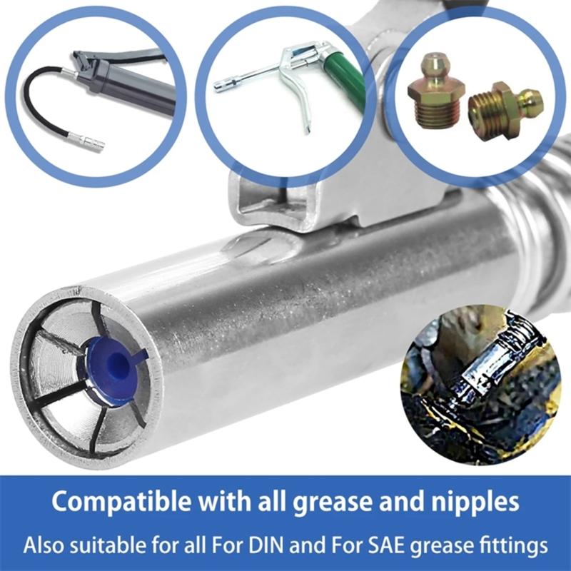 Quick Release Grease Guns 10,000PSI Coupler High-pressure Oil injections Nozzles