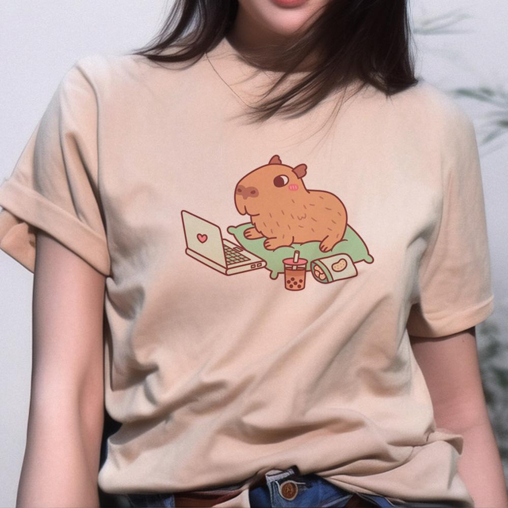 Capybara Top Women Graphic Summer Anime Tshirts feUnisex Comic Funny Unisexga Clothing