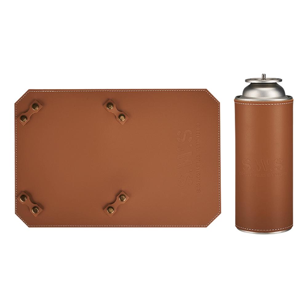 Handmade Pedestal Pad PU Camping Gas Can Protective Cover Portable Gas Stove Pad for Soto ST-310 Stove Accessories