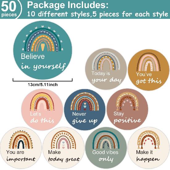 50pcs Positive Sayings Accents Boho Rainbow Motivational Classroom Cutouts Decors Growth Mindset Chips Pirational Quotes Bulletin Board Class Door