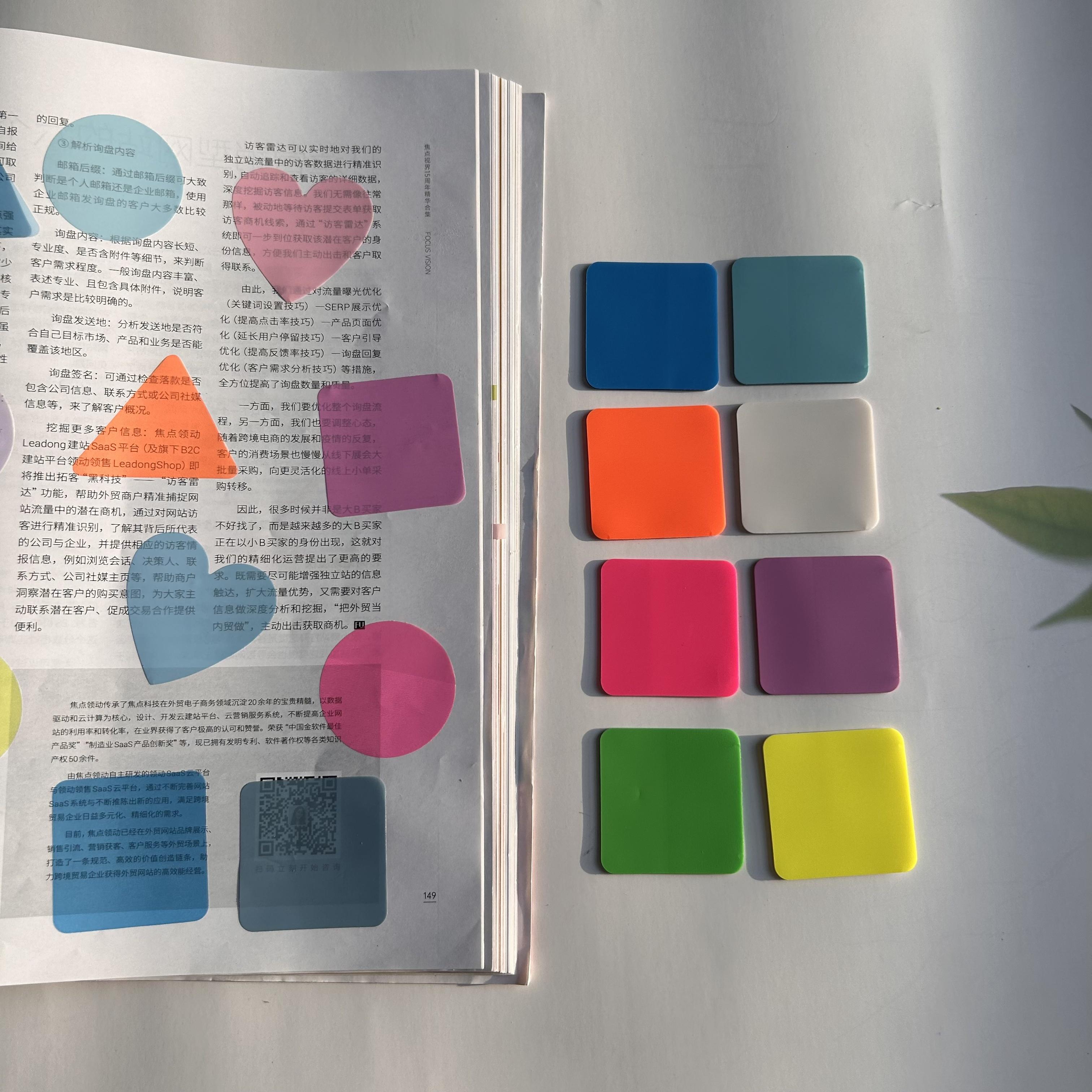 

8 Colors 160 Sheets Transparent Sticky Note Memo Pad Scrapes Stickers Waterproof Clear Notepad School Stationery Office Supplie