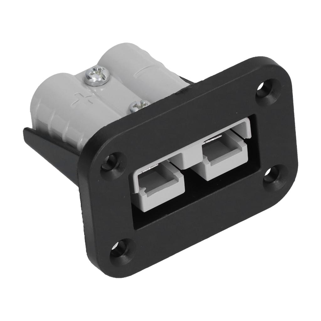 Black ABS Battery Charging Plug Connector Flush Mount 50 Amp Plug Mounting Kit Connector for