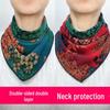 Double-Sided Triangle Scarf: Australian Wool, Cotton, Silk - Warm Neck Warmer for Spring, Autumn, Winter
