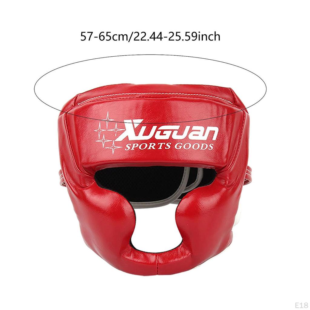 Boxing Headgear Face Cover Adjustable Breathable Head Gear Thicken Forehead and Ear Protection Guard