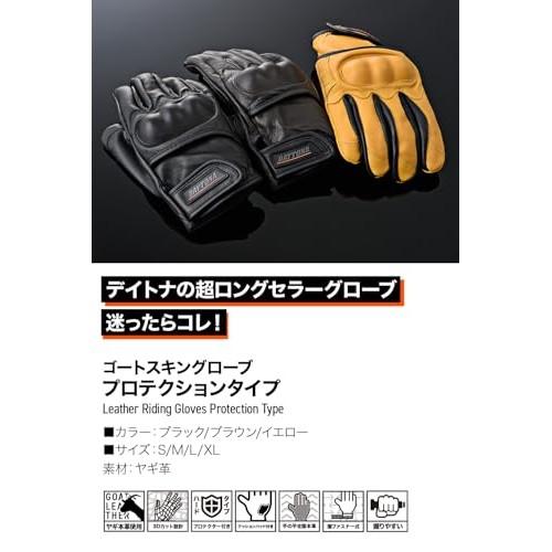 Daytona Motorcycle Gloves Leather (Goatskin) Spring/Summer/Autumn/Winter Hard Protector Goatskin Protector Gloves Black L Size 76367