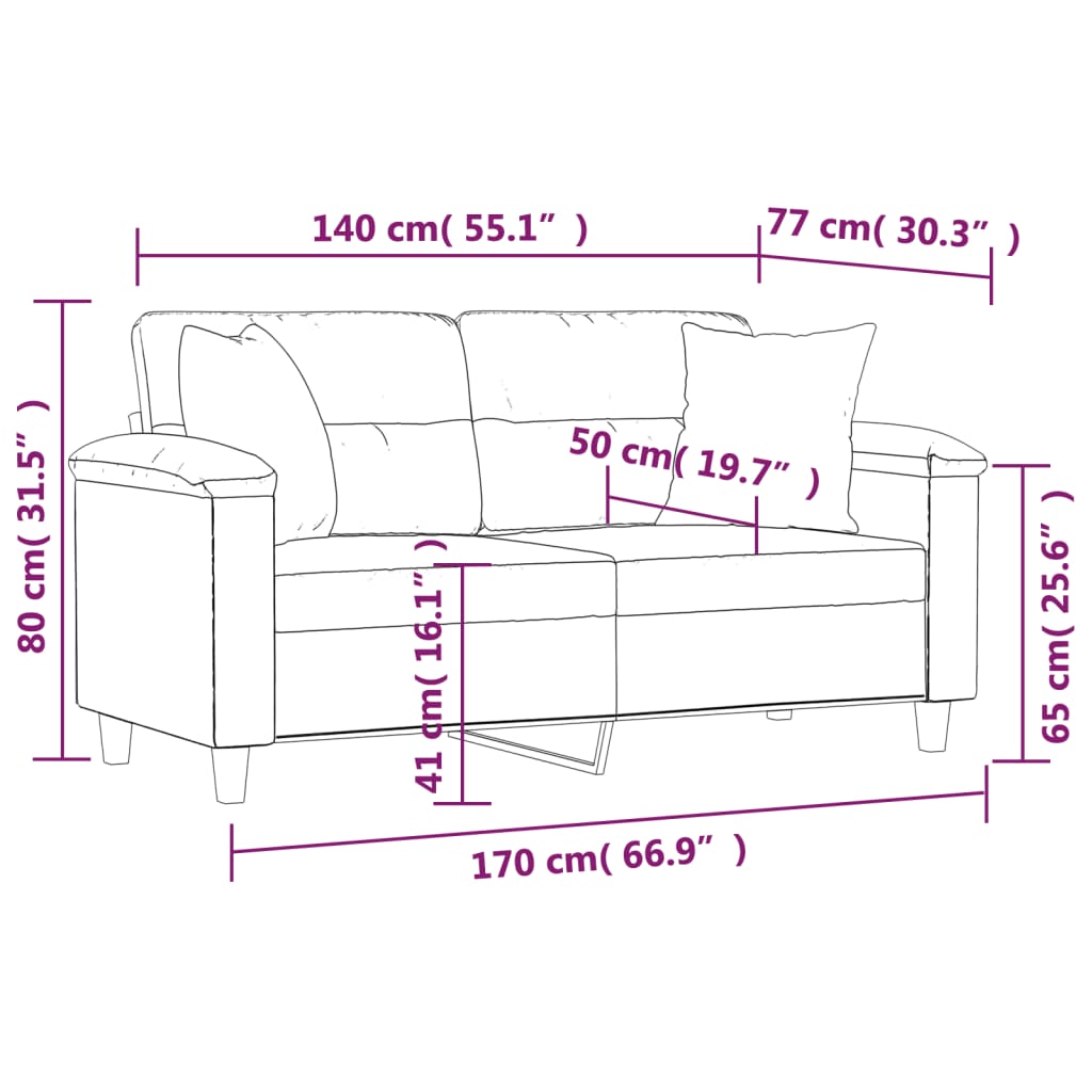 Vidaxl 2-Osobowa Sofa Z Poduszkami, Szara, 140 Cm, Sztuczna Skóra