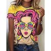 Women's T-Shirts Cartoon Characters Print Harajuku Vintage Short Sleeve O Neck Funny Top