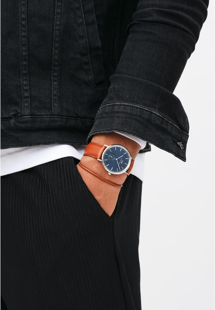 Daniel Wellington DW Men's Classic Multi-Eye Watch, 40 St Mawes S Arctic, Elegant Luxury Watch, Popular Gift, Leather