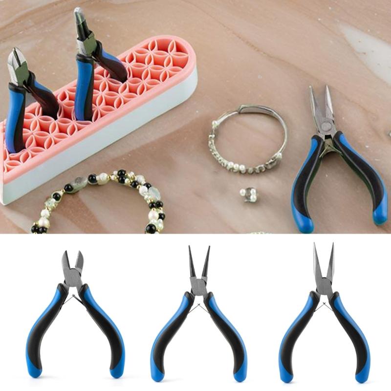 3 Pieces Multifuntional Jewelry Tool Set Jewelry Pliers Set Round Nose Pliers for Professional Crafting and Repairs