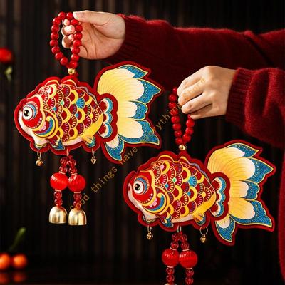 2pcs Chinese New Year Celebratory Hanging Ornament Velvety Cotton for Festival Homes Decoration Simple Installation 55KF
